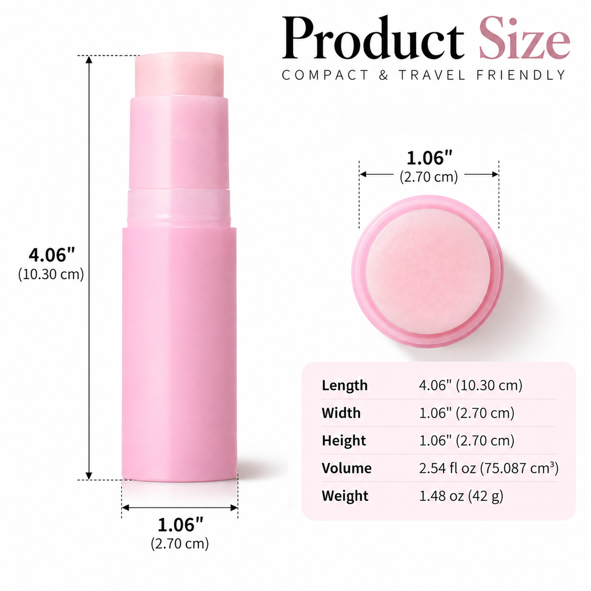Pink Collagen Volume Balm Stick – Hydrating Multi-Use Balm for a Smooth, Dewy-Looking Finish